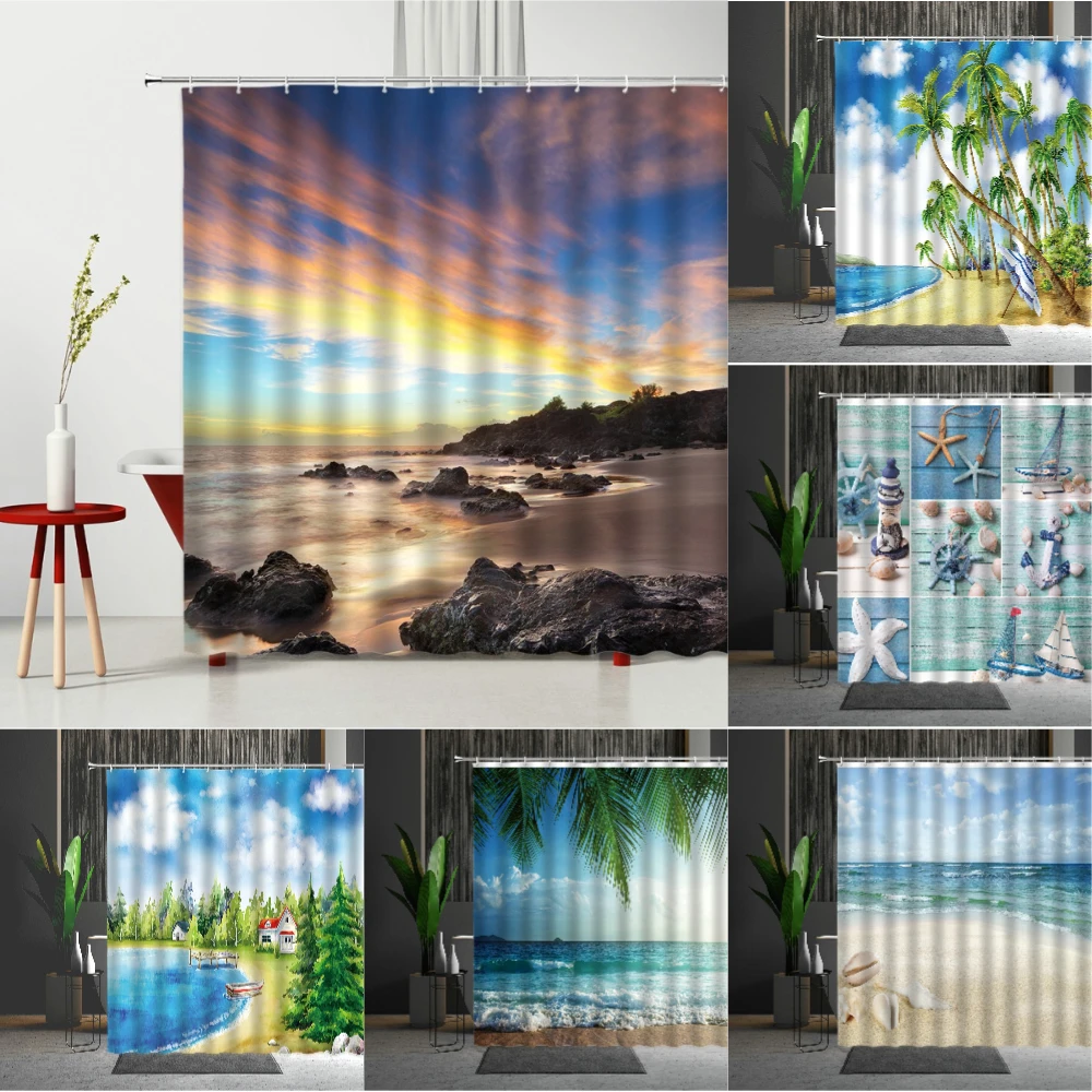 Shower Curtains Hammock Sunlight Beach Decorative Summer Beach Scenery Waterproof Polyester Fabric Bath Curtain Home Decor
Shower Curtains Hammock Sunlight Beach Decorative Summer Beach Scenery Waterproof Polyester Fabric Bath Curtain Home Decor