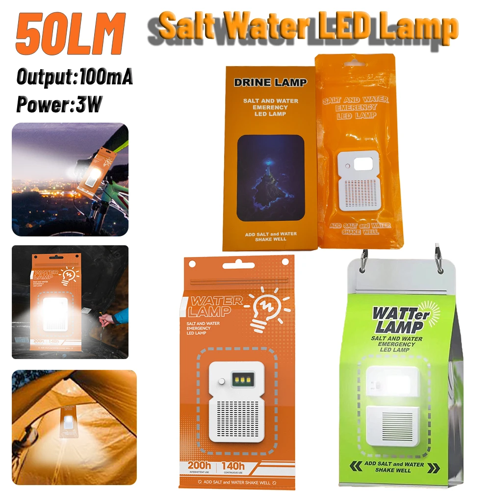 

Портативная лампа для освещения в соленой воде, портативная энергосберегающая аварийная лампа 50 лм, 3 Вт, водонепроницаемая лампа для кемпинга, ночной рыбалки