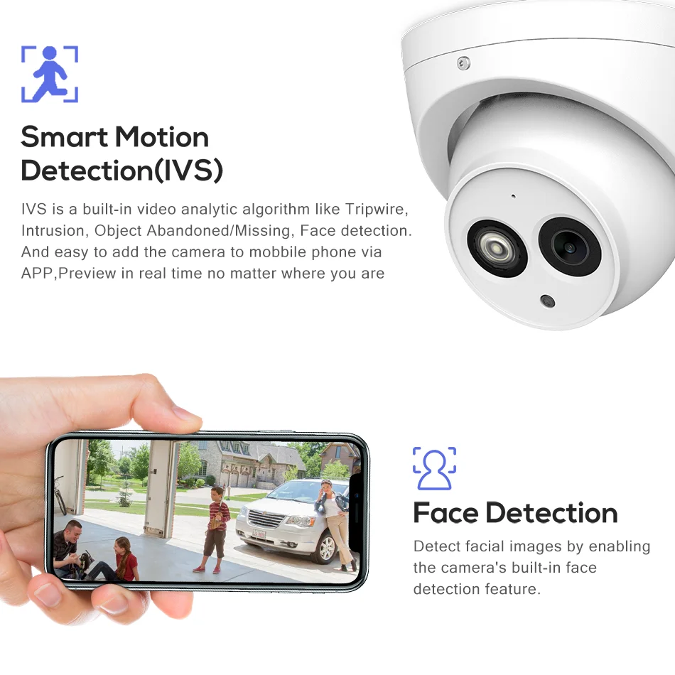 Dahua 6MP Мини купольная IP-камера фотокамера видеонаблюдения встроенный микрофон