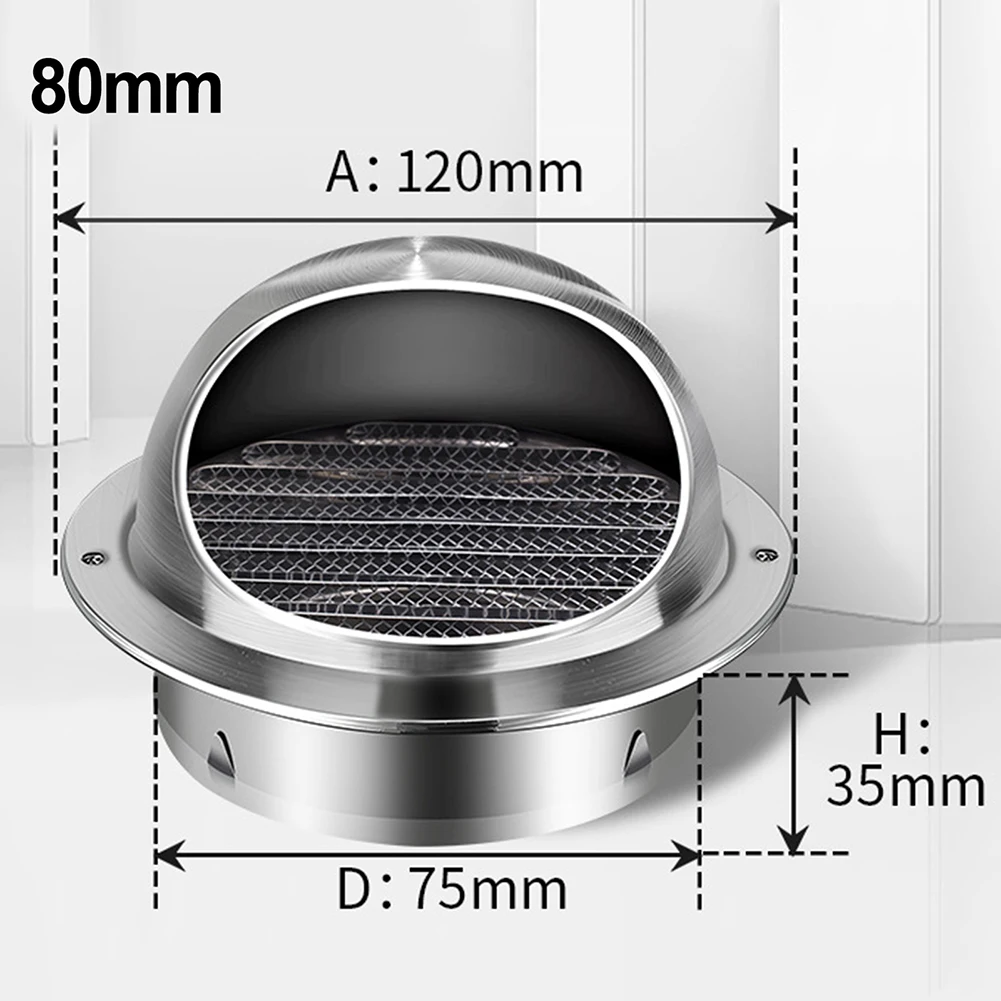 80/100/150mm Stainless Steel Wall Ceiling Air Vent Ducting Ventilation Exhaust Grille Cover Outlet Heating Cooling Vents Cap
80/100/150mm Stainless Steel Wall Ceiling Air Vent Ducting Ventilation Exhaust Grille Cover Outlet Heating Cooling Vents Cap