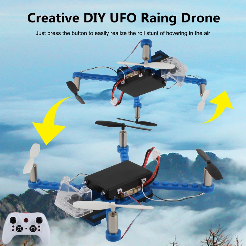 MINI Creative DIY Assembly Racing RC Drone 2.4G Attitude Hold 360° Roll Stunt Headless One Key Return Remote Control Quadcopter
MINI Creative DIY Assembly Racing RC Drone 2.4G Attitude Hold 360° Roll Stunt Headless One Key Return Remote Control Quadcopter