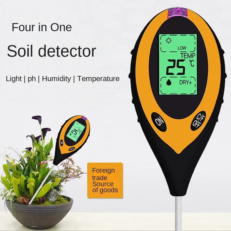 Four in oneSoil Moisture Sensor Meter Detector Metal Probe Gardening Plant Flower Water Analyzer Test Instrument Hygrometer Tool
Four in oneSoil Moisture Sensor Meter Detector Metal Probe Gardening Plant Flower Water Analyzer Test Instrument Hygrometer Tool