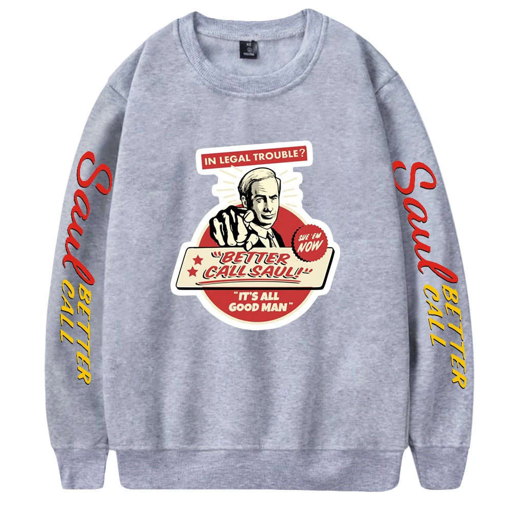 TV Show Better Call Saul Sweatshirt Crew Neck Unisex Sweatshirt Funny Lawyer Graphic Hoodie Women Streetwear Sweatshirt Top
TV Show Better Call Saul Sweatshirt Crew Neck Unisex Sweatshirt Funny Lawyer Graphic Hoodie Women Streetwear Sweatshirt Top