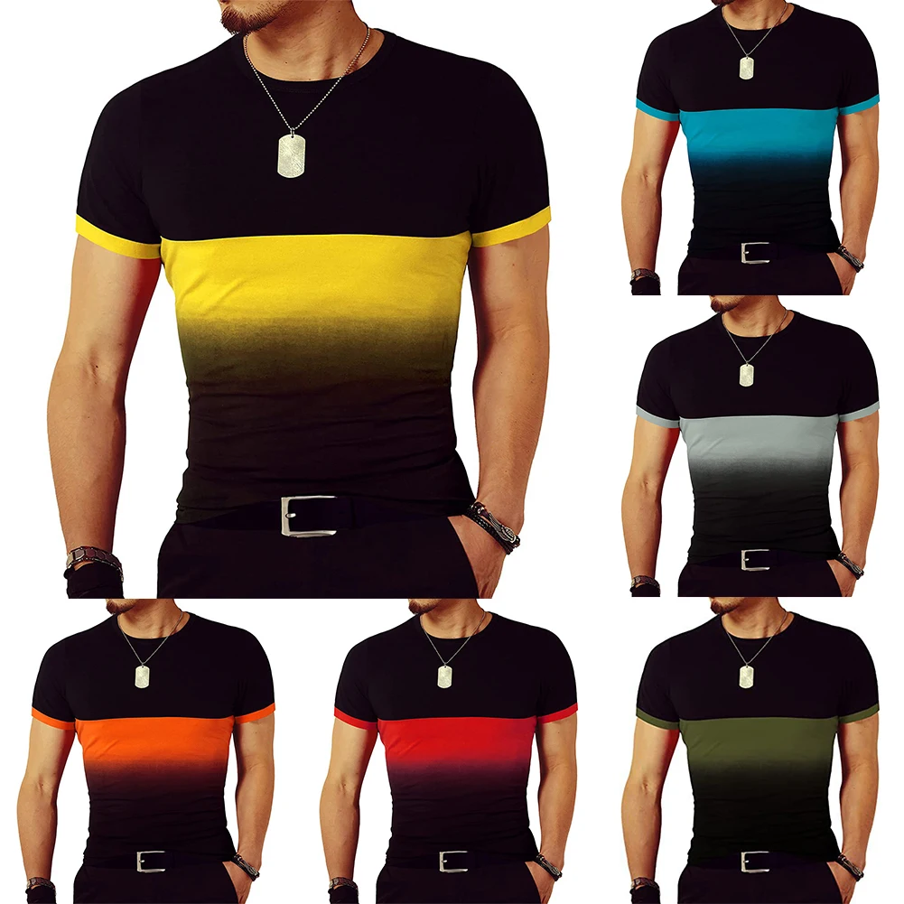 2023 Men T-Shirt Short Sleeve Splicing Shirts Summer Thin Gradient Oversized Round Neck T Shirt For Men Clothing Tee Tops
2023 Men T-Shirt Short Sleeve Splicing Shirts Summer Thin Gradient Oversized Round Neck T Shirt For Men Clothing Tee Tops