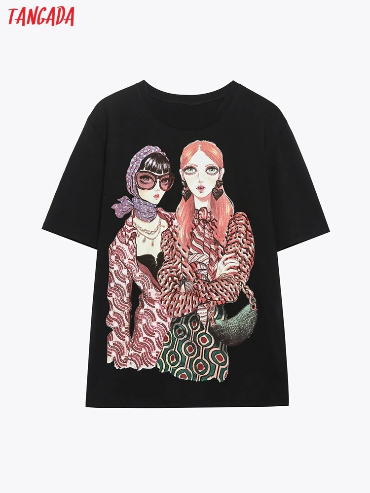 Tangada Women Charater Print Cotton T Shirt Short Sleeve O Neck Tees Ladies Casual Tee Shirt Street Wear Top 6H33
Tangada Women Charater Print Cotton T Shirt Short Sleeve O Neck Tees Ladies Casual Tee Shirt Street Wear Top 6H33