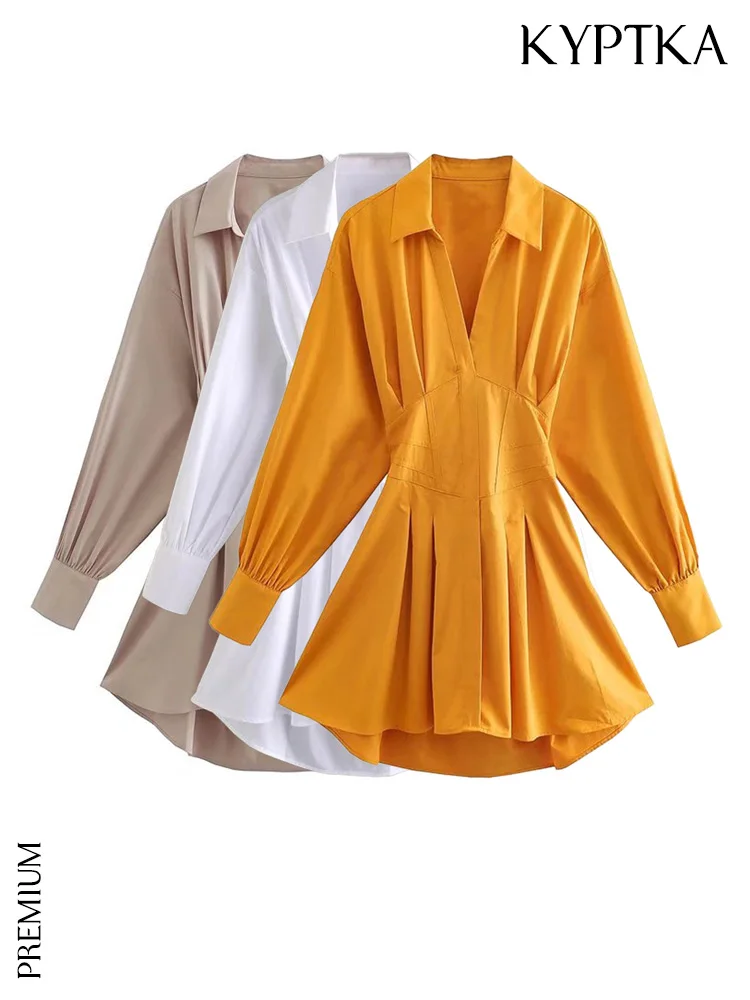 KYPTKA Women Fashion Backless With Tied Fitted Mini Shirt Dress Vintage Long Sleeve Pleated Female Dresses Vestidos Mujer
KYPTKA Women Fashion Backless With Tied Fitted Mini Shirt Dress Vintage Long Sleeve Pleated Female Dresses Vestidos Mujer