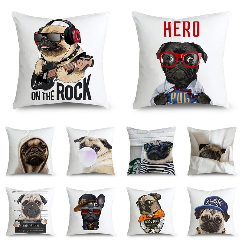 Funny Pug pillowcase Cute dog cushion cover For Living Room Car Sofa Chair seat Short velvet Decorative pillow covers
Funny Pug pillowcase Cute dog cushion cover For Living Room Car Sofa Chair seat Short velvet Decorative pillow covers