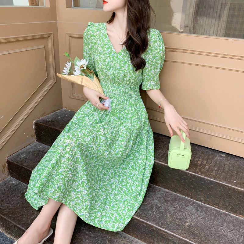 French Niche2022Summer New Gentle Floral Dress Women's Puff Sleeve Waist-Tight Long Platycodon Grandiflorum Skirt
French Niche2022Summer New Gentle Floral Dress Women's Puff Sleeve Waist-Tight Long Platycodon Grandiflorum Skirt