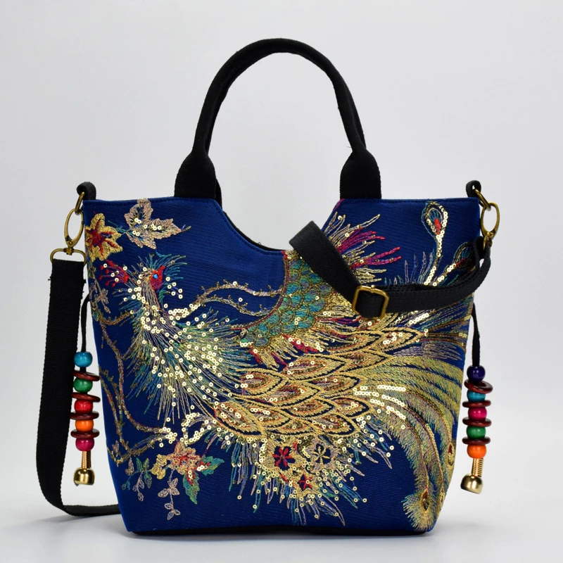 2023 New Ethnic Style Embroidery Bag Canvas Peacock Embroidery Handbag Single Shoulder Diagonal Straddle Bag
2023 New Ethnic Style Embroidery Bag Canvas Peacock Embroidery Handbag Single Shoulder Diagonal Straddle Bag