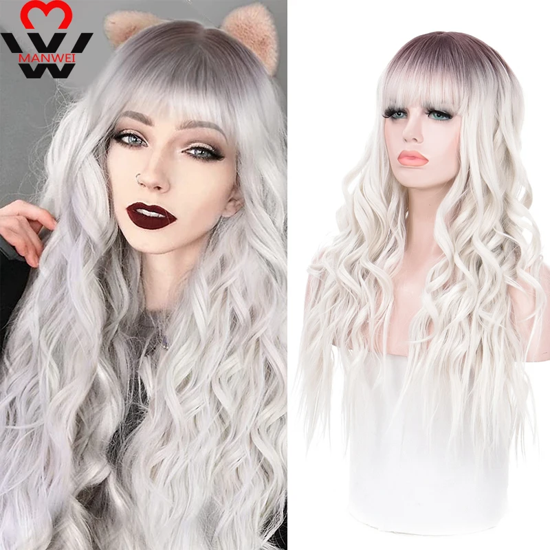MANWIE Wigs Ash Gray Platinum Synthetic Wig with Bangs for Black Women Short Wave Natural Daily Heat Resistant Cosplay Hair
MANWIE Wigs Ash Gray Platinum Synthetic Wig with Bangs for Black Women Short Wave Natural Daily Heat Resistant Cosplay Hair