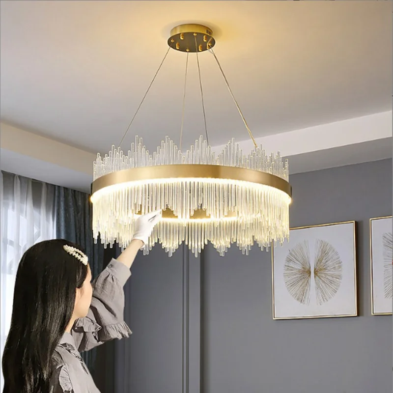 Pendant Lights New Luxury Crystal Chandelier Modern Living Room LED Dimmable Ceiling Bedroom Dining Interior Decoration Lamps
Pendant Lights New Luxury Crystal Chandelier Modern Living Room LED Dimmable Ceiling Bedroom Dining Interior Decoration Lamps