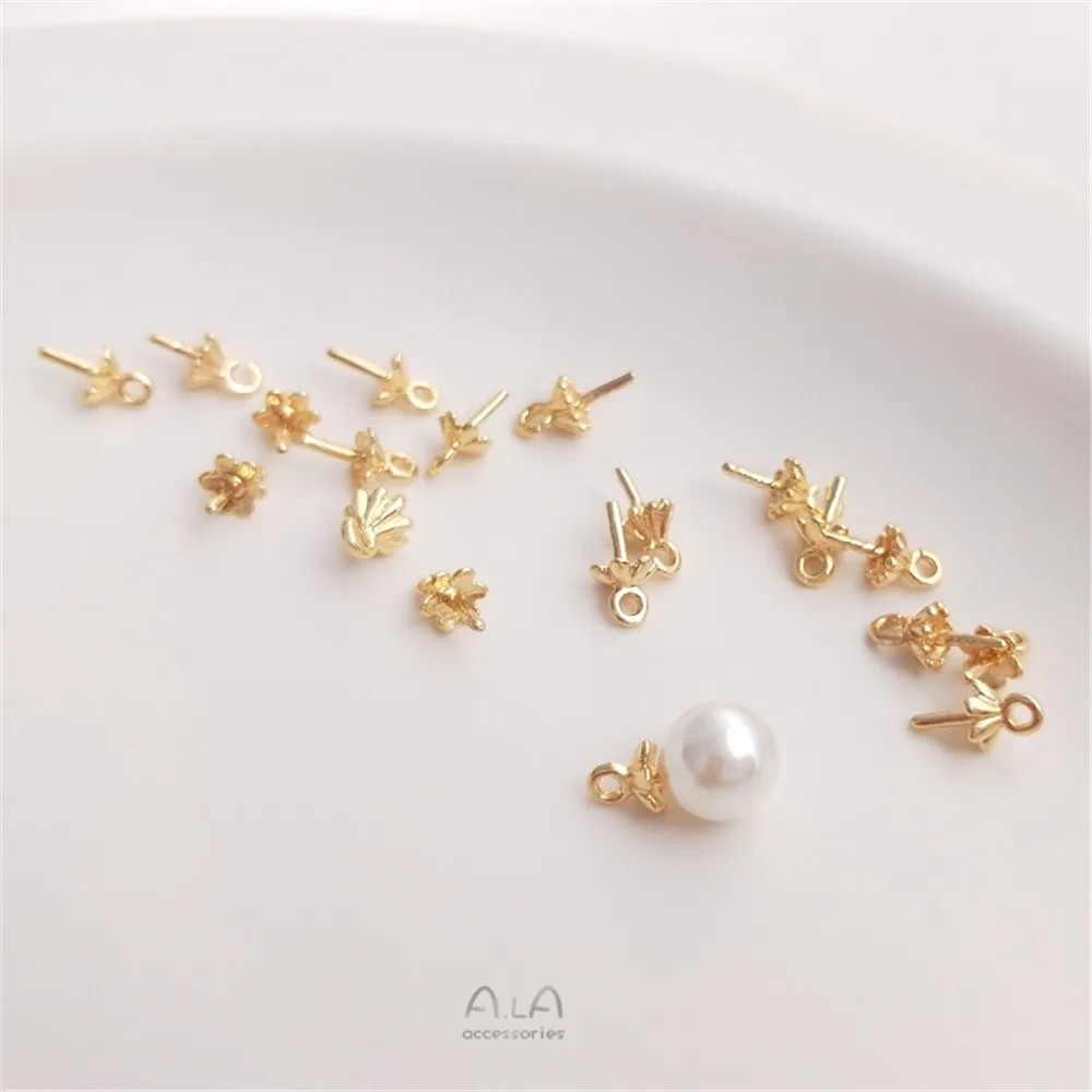 14K Gold Filled Plated Half hole bead rest sheep eye flower rest bead cap DIY necklace eardrop stick pearl pendant accessories
14K Gold Filled Plated Half hole bead rest sheep eye flower rest bead cap DIY necklace eardrop stick pearl pendant accessories