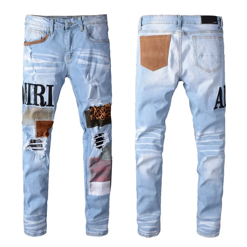 Mens Jeans Famous Brand Designer Slim-leg Plaid Slim Light Weight Stretch Denim Skinny Dyeing Cotton Pants American Size 28
Mens Jeans Famous Brand Designer Slim-leg Plaid Slim Light Weight Stretch Denim Skinny Dyeing Cotton Pants American Size 28
