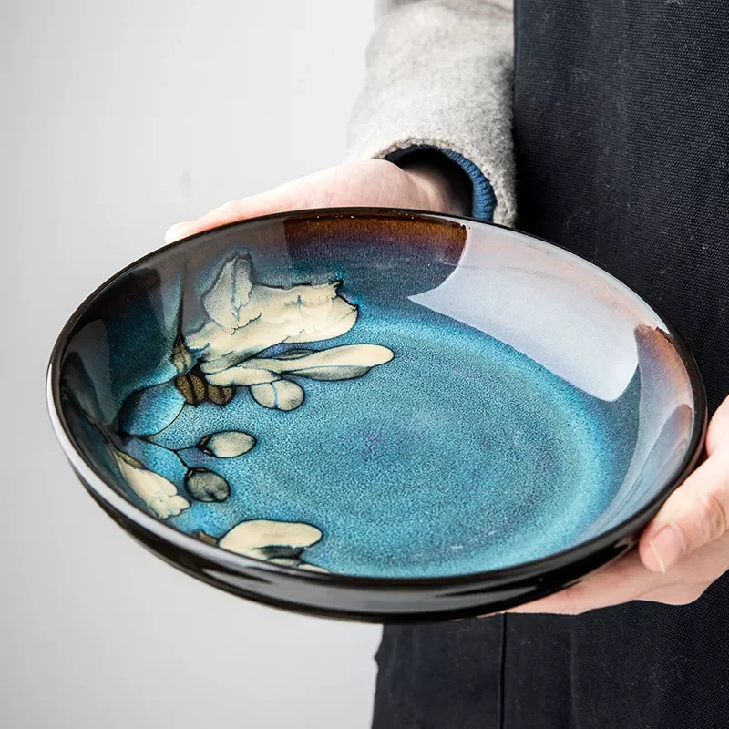 Chinese-style ceramic deep plate household salad plate disc personality plate creative old-fashioned hand-painted tableware
Chinese-style ceramic deep plate household salad plate disc personality plate creative old-fashioned hand-painted tableware