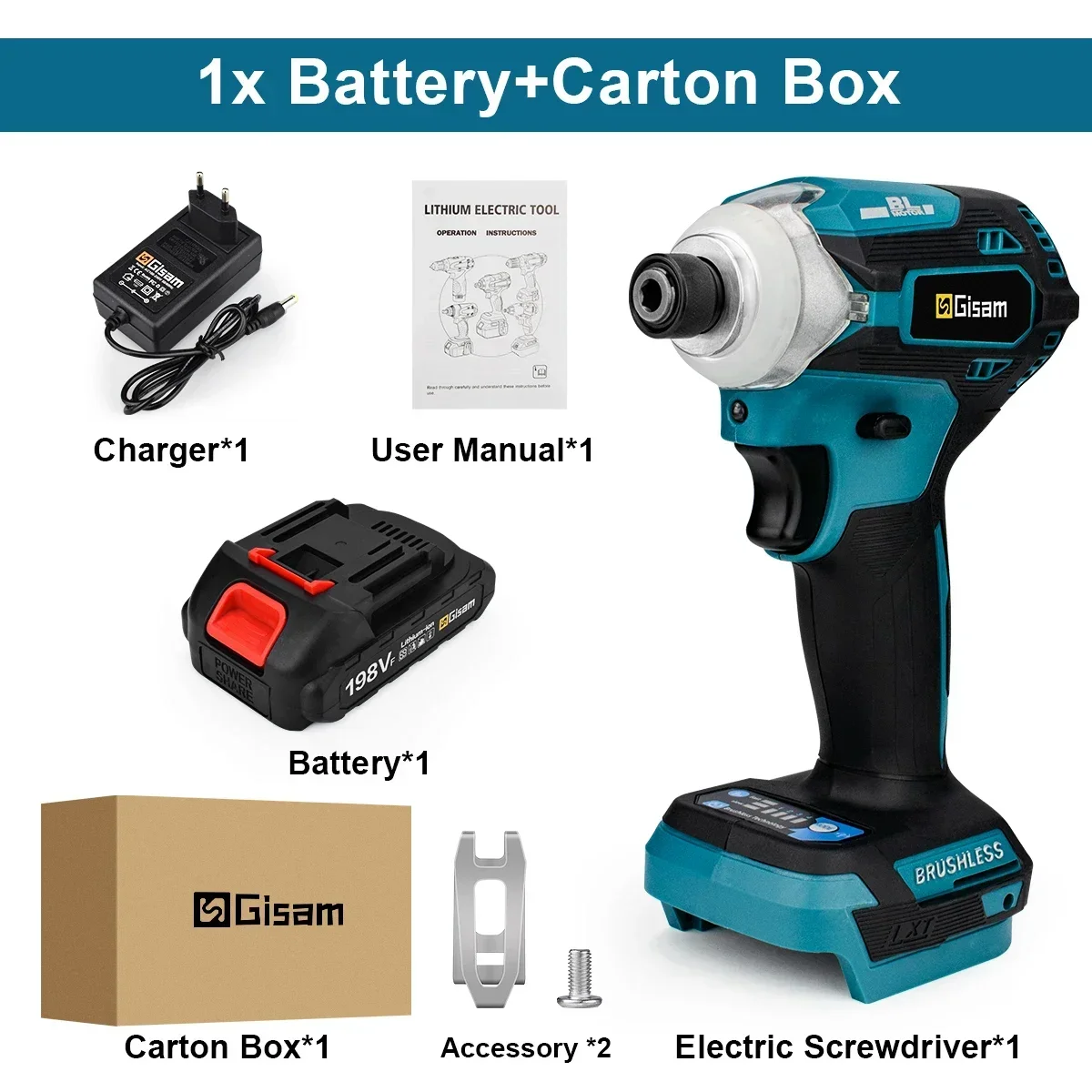 Gisam беспроводной шуруповерт 18В
Gisam беспроводной шуруповерт 18В