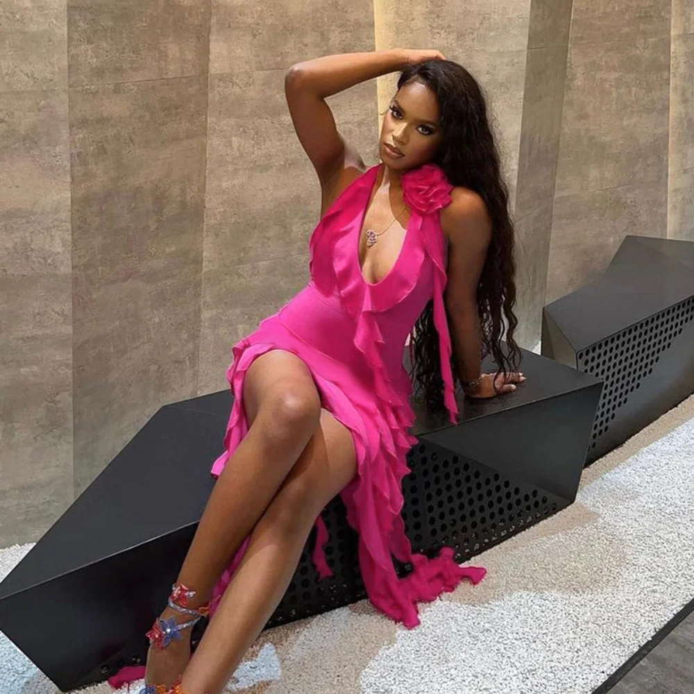 2023 Y2K Ruffles Fairy Dress Summer Rose Red Irregular Beach Party Club Outfits Women Sexy Mesh See Through Midi Bodycon Dress
2023 Y2K Ruffles Fairy Dress Summer Rose Red Irregular Beach Party Club Outfits Women Sexy Mesh See Through Midi Bodycon Dress