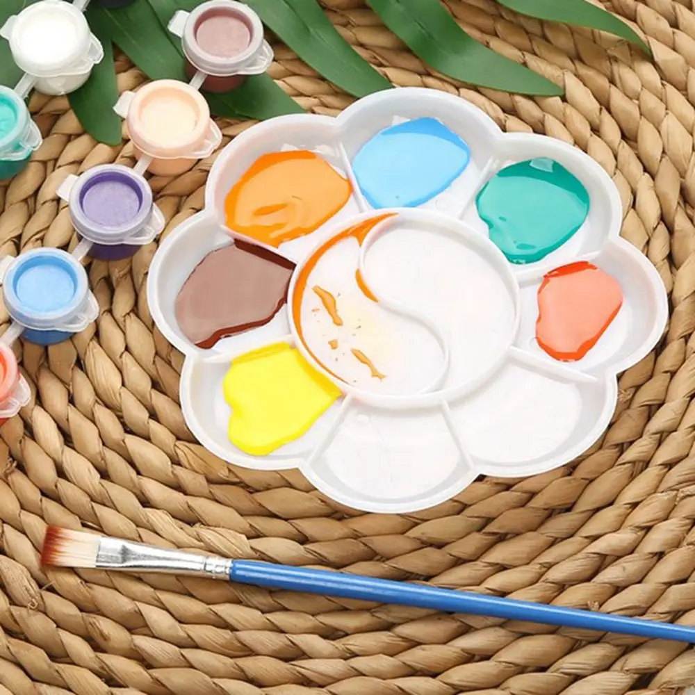 

Миниатюрные акварельные пластиковые художественные принадлежности для рисования, лоток для краски, палитра цветов, инструмент для рисования