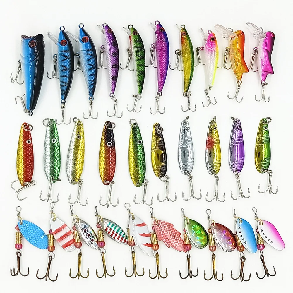 30 Pack Fishing Bait Artificial Bait Rocker Color Dummy Bait With Box Metal High Reflection And Bright Colors Attract Big Fish
30 Pack Fishing Bait Artificial Bait Rocker Color Dummy Bait With Box Metal High Reflection And Bright Colors Attract Big Fish