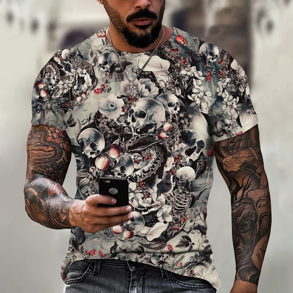 Men's T Shirt Summer 3D Skull Graphic Short Sleeve Tops Street Hip Hop Printing T-shirt Loose Oversized Tee Shirt Men Clothing
Men's T Shirt Summer 3D Skull Graphic Short Sleeve Tops Street Hip Hop Printing T-shirt Loose Oversized Tee Shirt Men Clothing