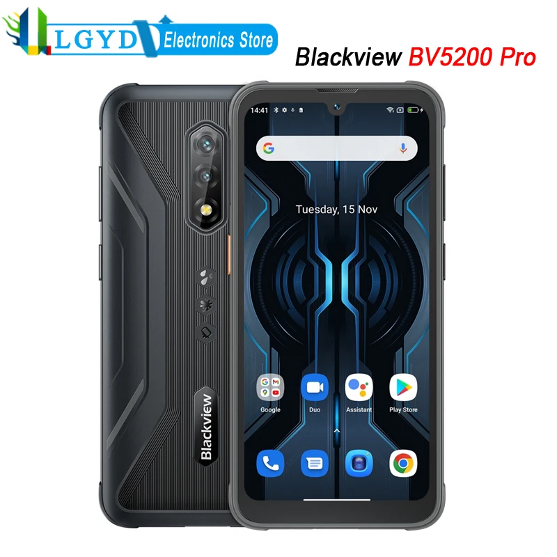 

Blackview BV5200 Pro Rugged Phone Waterproof 4GB RAM 64GB ROM 6.1'' Android 12 MTK Helio G35 Octa Core 2.3GHz NFC 4G LTE Face ID