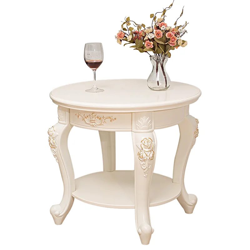 

Маленький круглый столик для гостиной в европейском стиле, Маленький журнальный столик, мини чайный столик, Диванный боковой столик, роскош...
