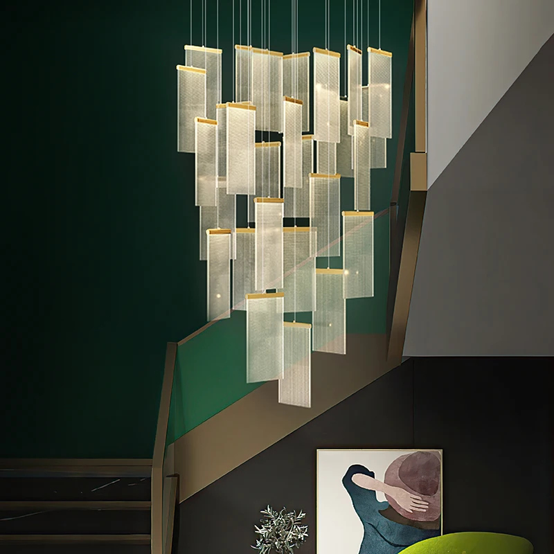 Luxury Modern Led Chandelier For Staircase New Creative Design Hallway Villa Gold Hanging Lighting Long Acrylic Indoor Home Lamp
Luxury Modern Led Chandelier For Staircase New Creative Design Hallway Villa Gold Hanging Lighting Long Acrylic Indoor Home Lamp