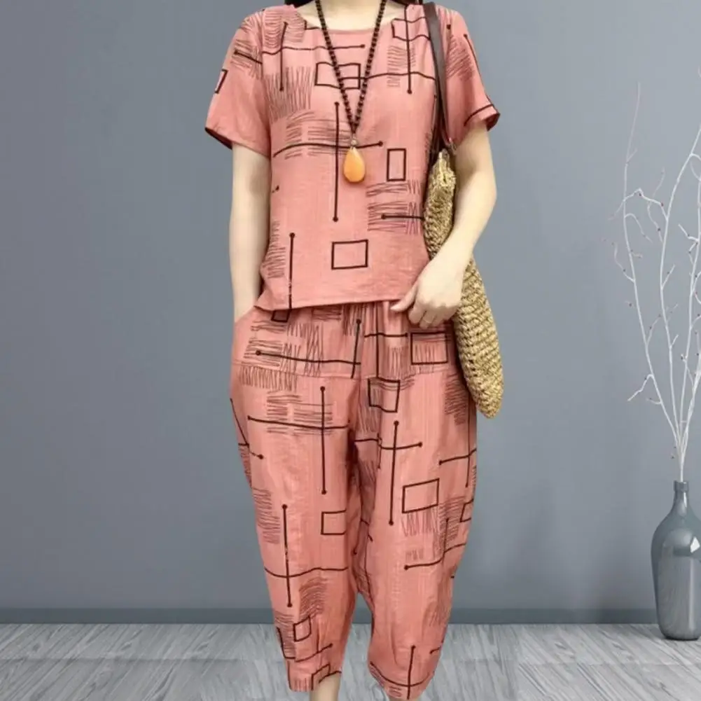 2 Pcs/Set Summer T-shirt Pants Set Trendy Short Sleeves Loose Women Garment Women Summer Suit Women Top Trousers Set
2 Pcs/Set Summer T-shirt Pants Set Trendy Short Sleeves Loose Women Garment Women Summer Suit Women Top Trousers Set