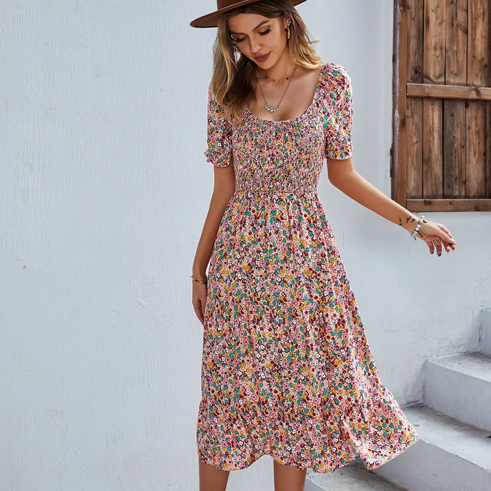 Bohemian Print Dress 2022 Summer Round Neck Big Skirt
Bohemian Print Dress 2022 Summer Round Neck Big Skirt