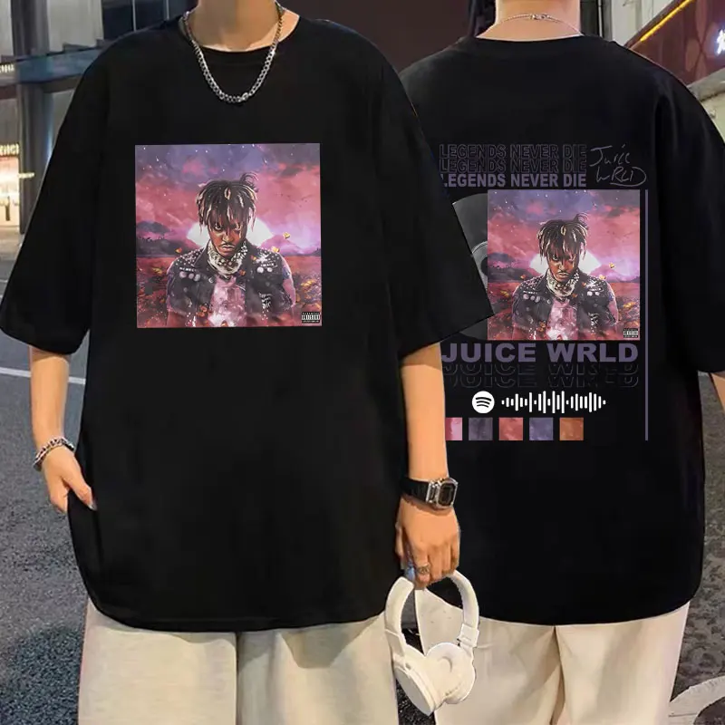 

Rapper Juice Wrld Legends Never Die Album Graphic T-shirt Men Hip Hop Oversized T Shirts Unisex Cool Streetwear Male Loose Tees