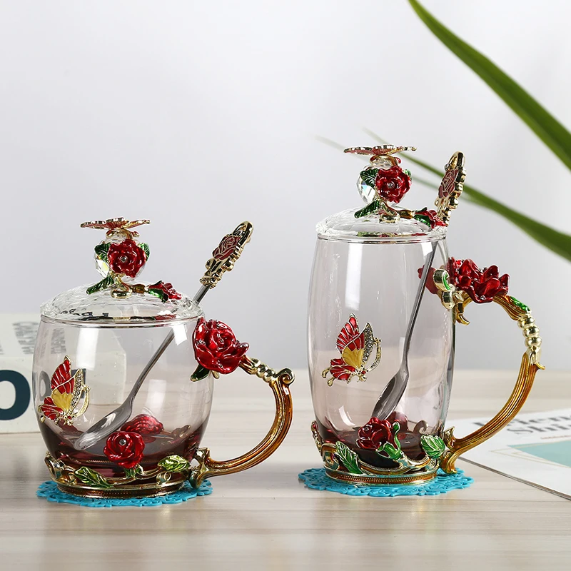Hand Painted Glass Water Cup with Lid and Spoon High Temperature Resistant Glass Gift Box Stained Glass Enamel Glass Cups Set
Hand Painted Glass Water Cup with Lid and Spoon High Temperature Resistant Glass Gift Box Stained Glass Enamel Glass Cups Set