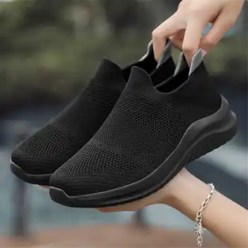 Knit Lazy Men Shoes 12 Size Casual White Vulcanized Sneakers Most Popular Items 2023 Sport Footwear Shows All Brand Trends