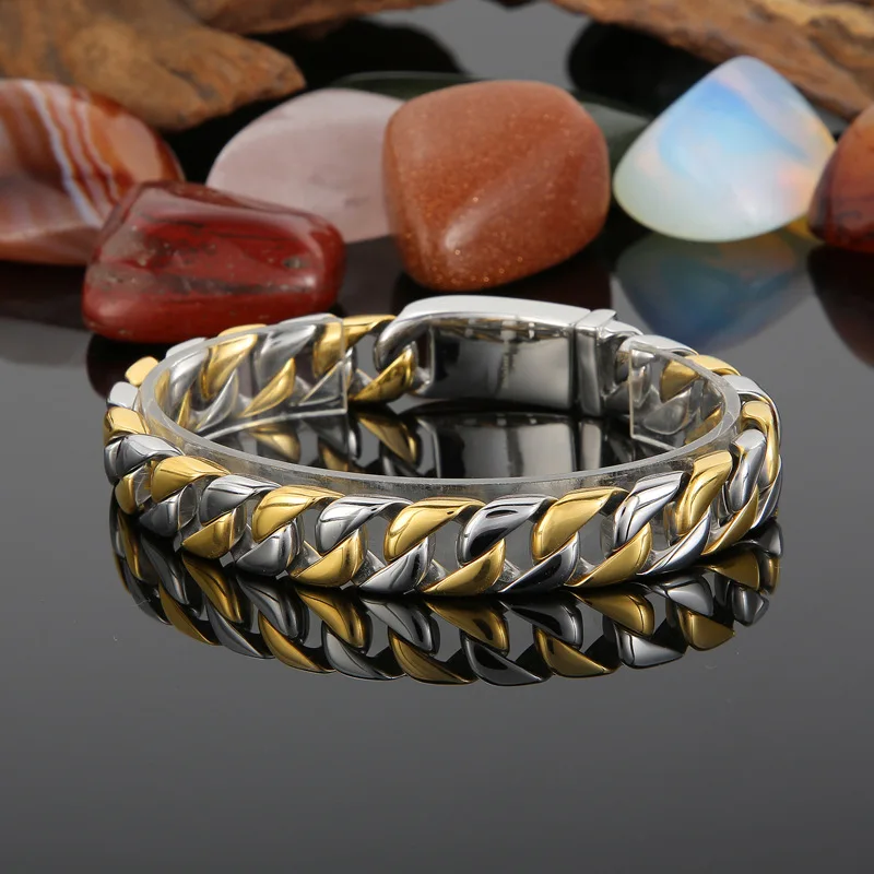 12mm Punk Men Women Cuban Curb Chain Bracelets Gold Silver Color Stainless Steel Bike Biker Link Bracelet & Bangle Male Jewelry
12mm Punk Men Women Cuban Curb Chain Bracelets Gold Silver Color Stainless Steel Bike Biker Link Bracelet & Bangle Male Jewelry