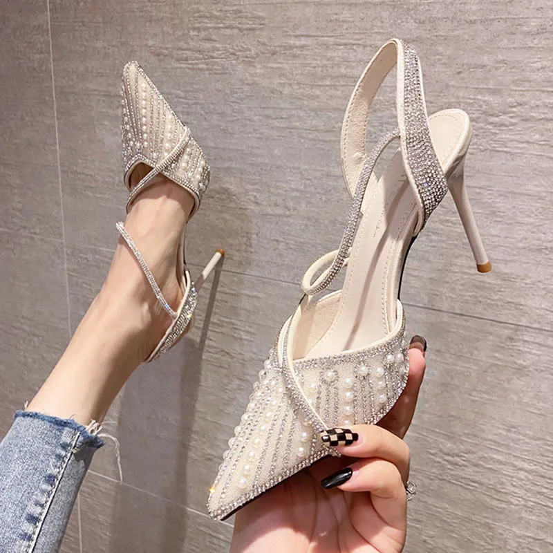 Rimocy super high heels sliver pearl pumps women stiletto heeled gladiator shoes sexy crystal straps wedding party shoes woman
Rimocy super high heels sliver pearl pumps women stiletto heeled gladiator shoes sexy crystal straps wedding party shoes woman