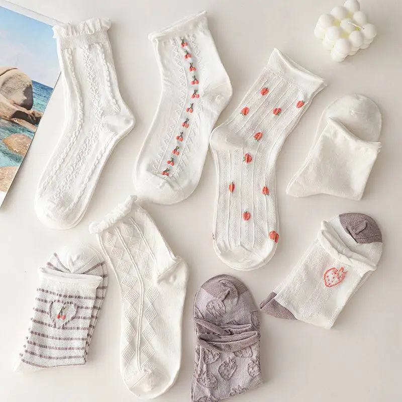 Lolita Cotton Socks Japanese Sweet Cute Summer Socks Thin Mesh Jk Frilled Socks Harajuku White Scoks Breathable
Lolita Cotton Socks Japanese Sweet Cute Summer Socks Thin Mesh Jk Frilled Socks Harajuku White Scoks Breathable
