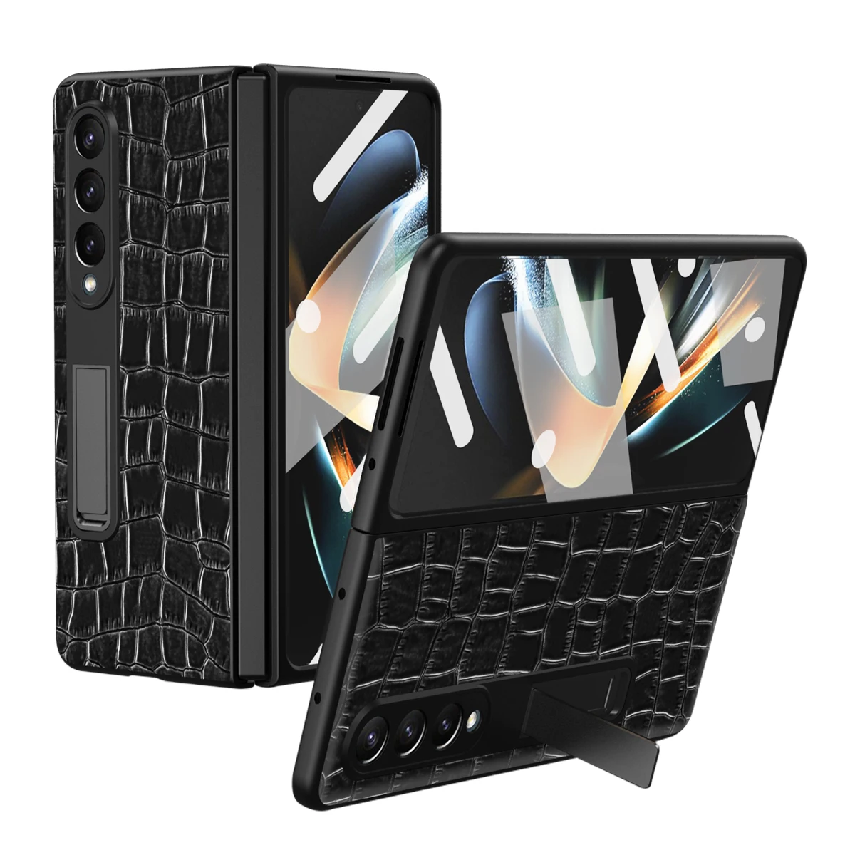 Luxury Genuine Leather Magnetic Flip Case for Galaxy Fold 4/W23 Shockproof Defender Case with Front Tempered Glass and Kickstand
Luxury Genuine Leather Magnetic Flip Case for Galaxy Fold 4/W23 Shockproof Defender Case with Front Tempered Glass and Kickstand