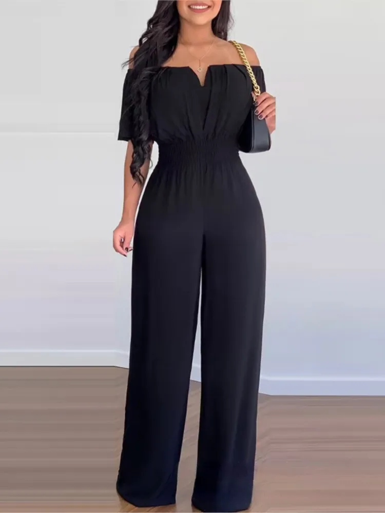 Merloly Fashion Women Off Shoulder Short Sleeve High Waist Wide Leg Jumpsuit 2023 Summer Chic Romper One Piece Set Playsuit
Merloly Fashion Women Off Shoulder Short Sleeve High Waist Wide Leg Jumpsuit 2023 Summer Chic Romper One Piece Set Playsuit