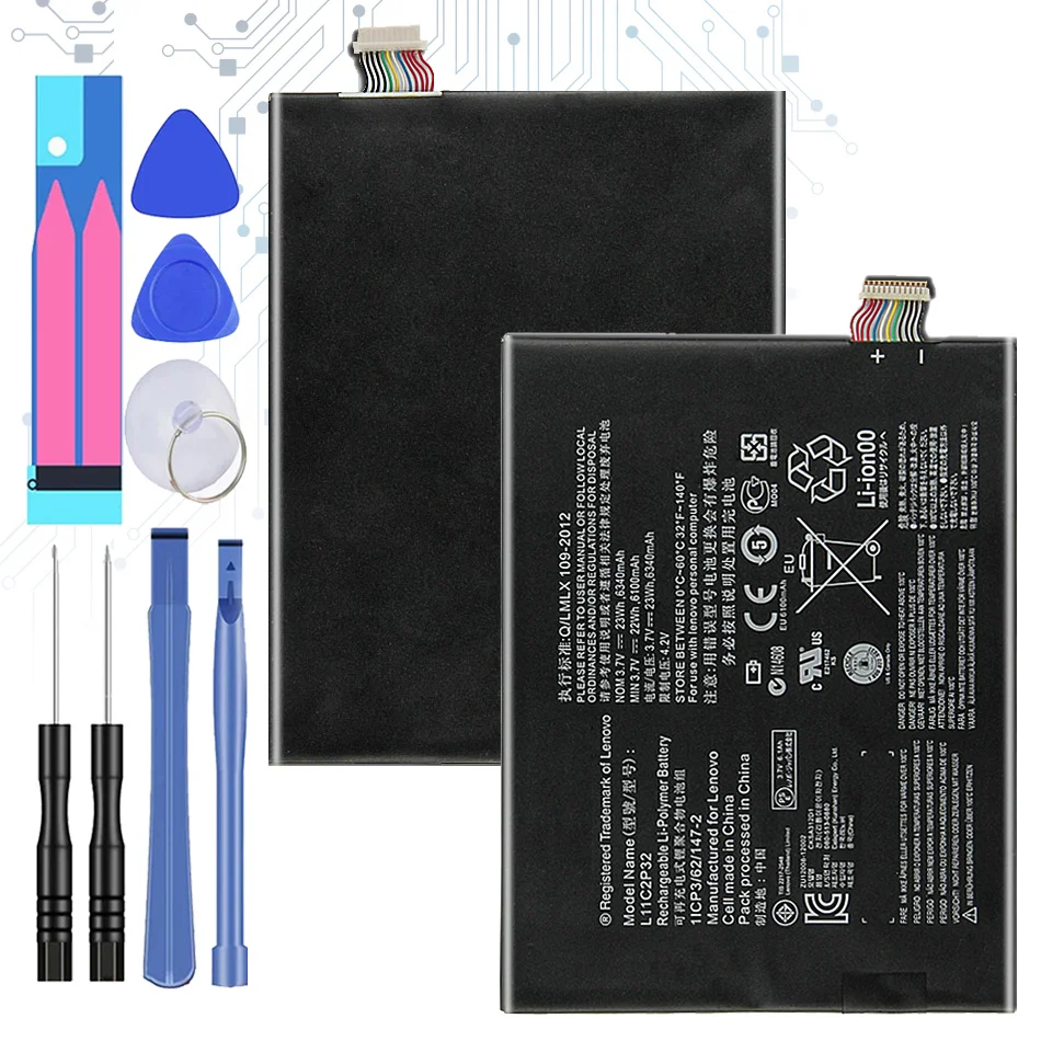 Battery L11C2P32/L11C2P31 6340mAh For Lenovo IdeaTab S6000 S600H B6000 A7600 Tablet Batteira + Free Tools
Battery L11C2P32/L11C2P31 6340mAh For Lenovo IdeaTab S6000 S600H B6000 A7600 Tablet Batteira + Free Tools
