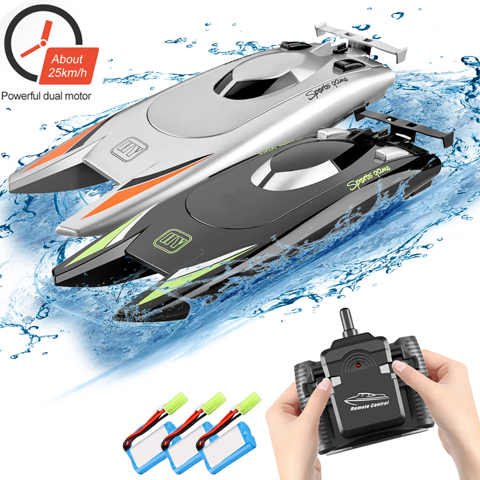 25km/h High Speed RC Boat Kids Remote Control Boats 2.4GHz 4CH Electric Remote Control Racing Ship with Dual Motor RC Speed Boat
25km/h High Speed RC Boat Kids Remote Control Boats 2.4GHz 4CH Electric Remote Control Racing Ship with Dual Motor RC Speed Boat