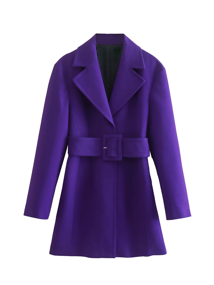 Autumn Winter Dresses For Women 2022 Office Elegant Blazer Dress With Buckle Belt Notched Lapel Long Sleeve Purple Mini Dress
Autumn Winter Dresses For Women 2022 Office Elegant Blazer Dress With Buckle Belt Notched Lapel Long Sleeve Purple Mini Dress