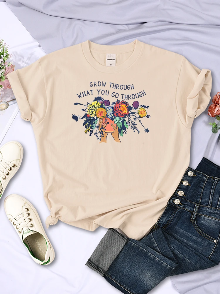 Grow Through What You Go Through Flower Printed Women T Shirts Casual Short Sleeve Loose T-Shirts Creativity O-Neck Woman's Tops
Grow Through What You Go Through Flower Printed Women T Shirts Casual Short Sleeve Loose T-Shirts Creativity O-Neck Woman's Tops