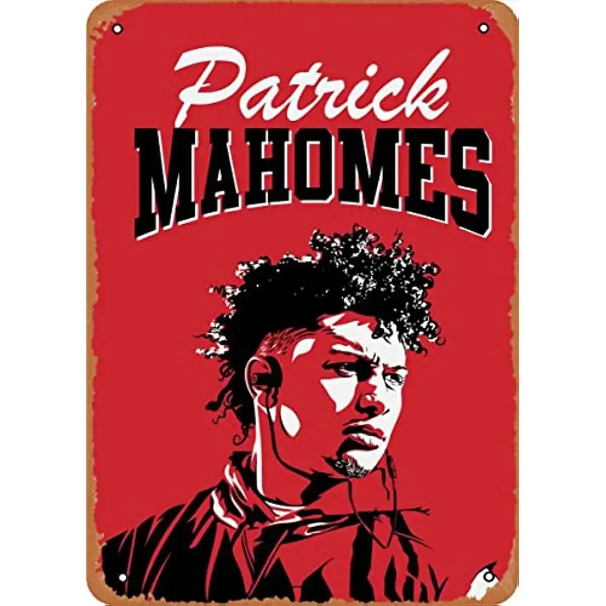 Винтажный спортивный постер patrick mahomes 15 металлическая жестяная вывеска 8x12 дюймов