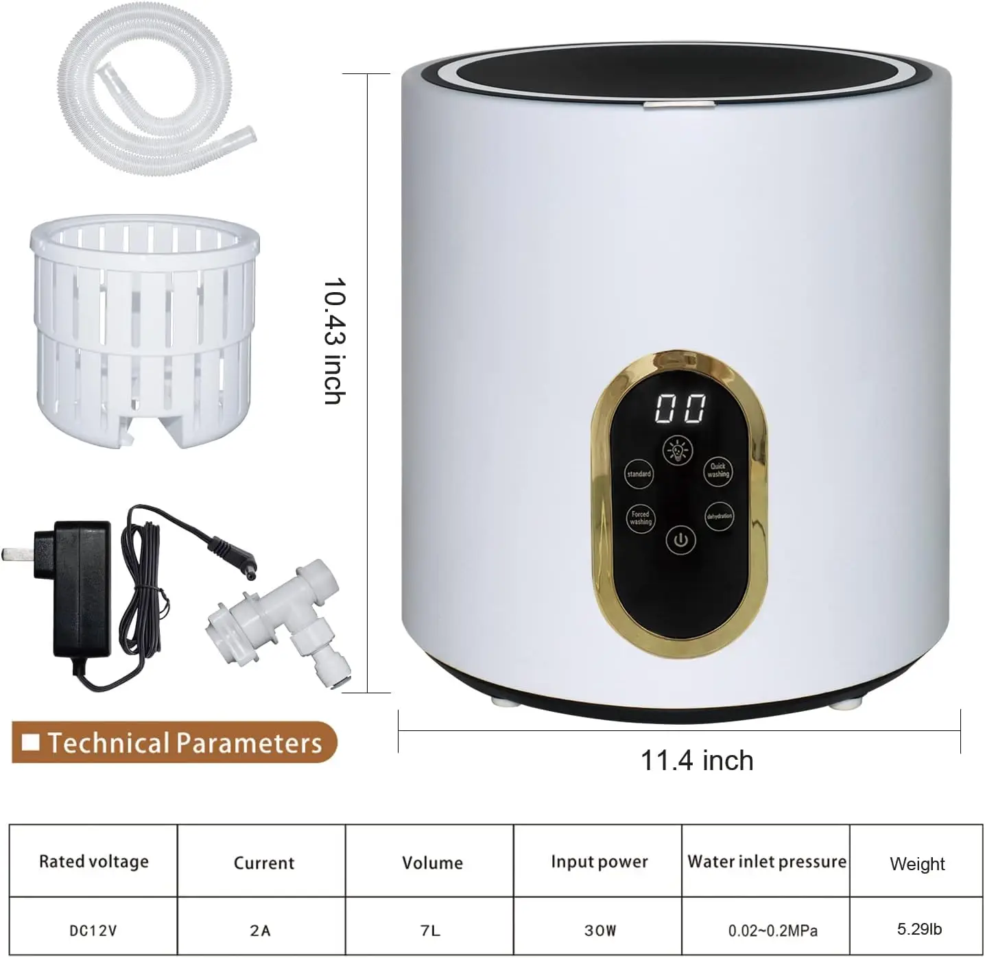 

Washing Machine, Mini Washing Machine for Baby Clothes, Underwear or Small Items, Mini Washer for Camping, RV, Travel, Lightweig