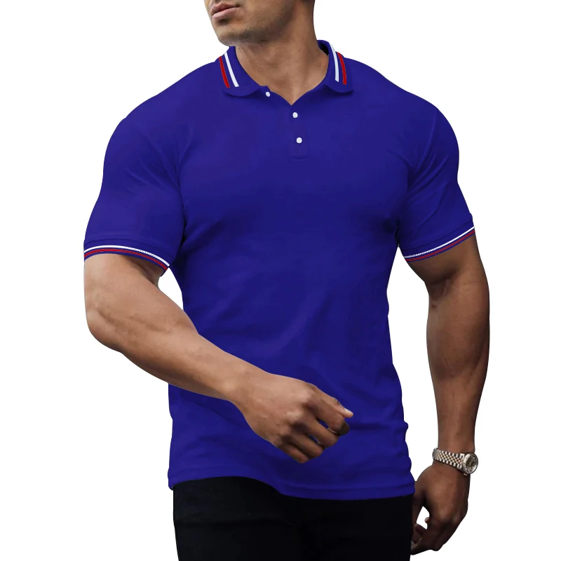 Summer New Cotton Casual Solid Color T-Shirt Men's Short Sleeve Polo Shirt Fashion Men's Breathable Street Slim Tops 
Summer New Cotton Casual Solid Color T-Shirt Men's Short Sleeve Polo Shirt Fashion Men's Breathable Street Slim Tops