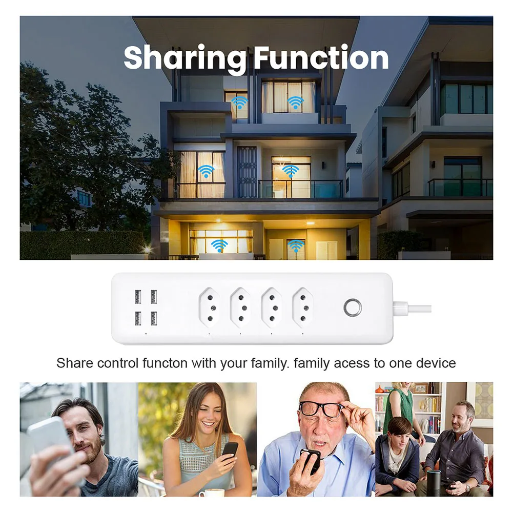 Brazil Plug Smart WiFi Socket Power Strip 4 Outlets 4 USB Ports Works with Alexa App Control Smart Power Strip Extension Socket
Brazil Plug Smart WiFi Socket Power Strip 4 Outlets 4 USB Ports Works with Alexa App Control Smart Power Strip Extension Socket