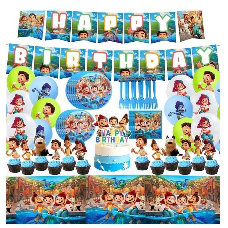 Disney Luca Happy Birthday Party Decoration Cups Plates Napkins Tablecloth Banner Cake flag Straws Candy box Background Poster
Disney Luca Happy Birthday Party Decoration Cups Plates Napkins Tablecloth Banner Cake flag Straws Candy box Background Poster