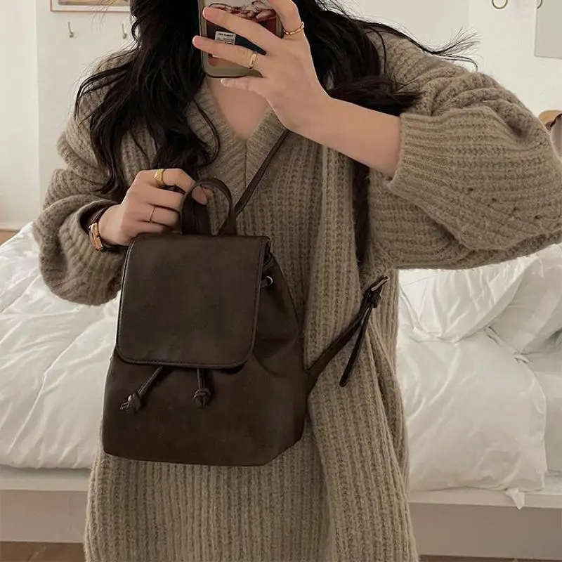 Korea Mini Drawstring Women Backpack 2023 New Female Student Quality Leather Shoulder Bag Travel Bagpack Black Brown Rucksack
Korea Mini Drawstring Women Backpack 2023 New Female Student Quality Leather Shoulder Bag Travel Bagpack Black Brown Rucksack