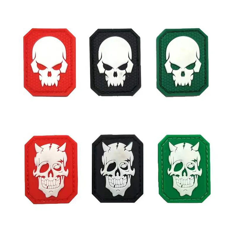 Reflective skull demon skull luminous 3D outdoor PVC magic sticker armband clothing soft rubber patch military tactical badge
Reflective skull demon skull luminous 3D outdoor PVC magic sticker armband clothing soft rubber patch military tactical badge