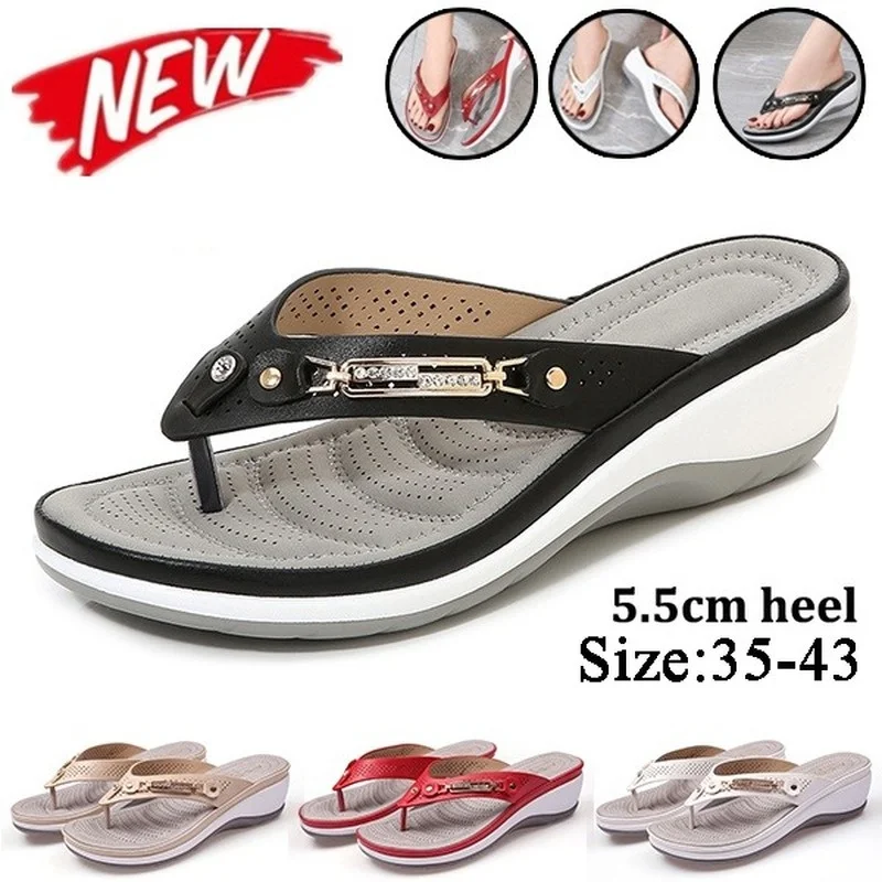 2023 Women Flip Flops Metal Button Slides Slippers Beach Sandals Non-slip Casual Wedge Shoes Female Summer Slippers Sandals
2023 Women Flip Flops Metal Button Slides Slippers Beach Sandals Non-slip Casual Wedge Shoes Female Summer Slippers Sandals