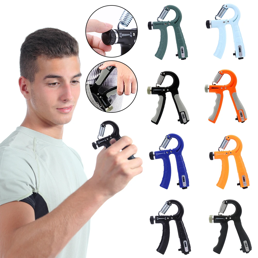 

Adjustable R-Shaped hand grip exercise power countable exercise enhancer gripper spring finger pinch wrist expander Training