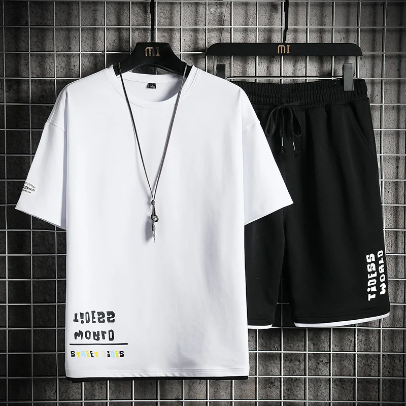 Mens Summer Set Short Sleeve T-shirt and Shorts 2 Piece Set Fashion Sports Suit Men Tracksuit Cotton Breathable Sweatsuit2022
Mens Summer Set Short Sleeve T-shirt and Shorts 2 Piece Set Fashion Sports Suit Men Tracksuit Cotton Breathable Sweatsuit2022